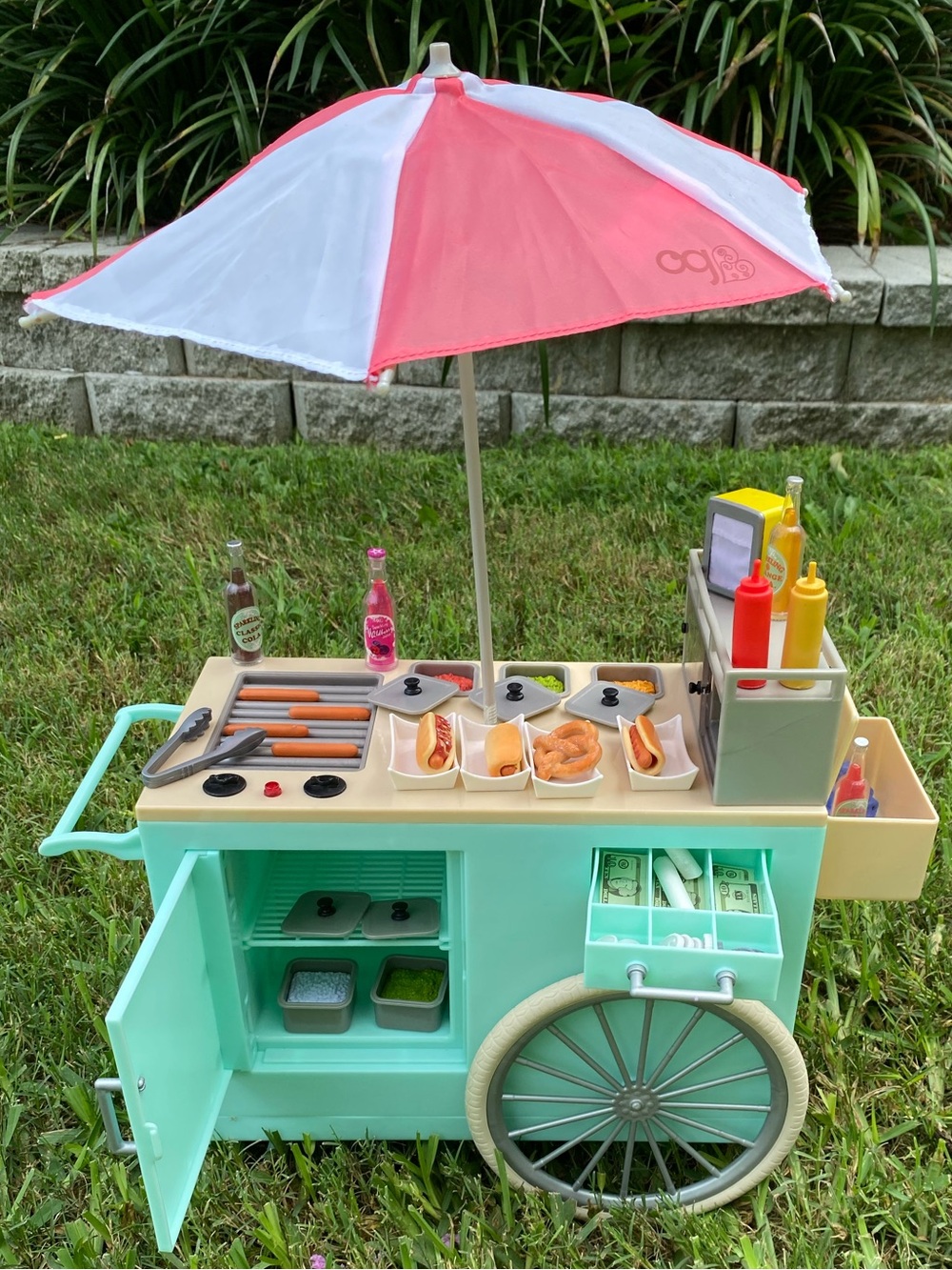 Our Generation Retro Vintage Style Hot Dog Rolling Stand for 18" Dolls